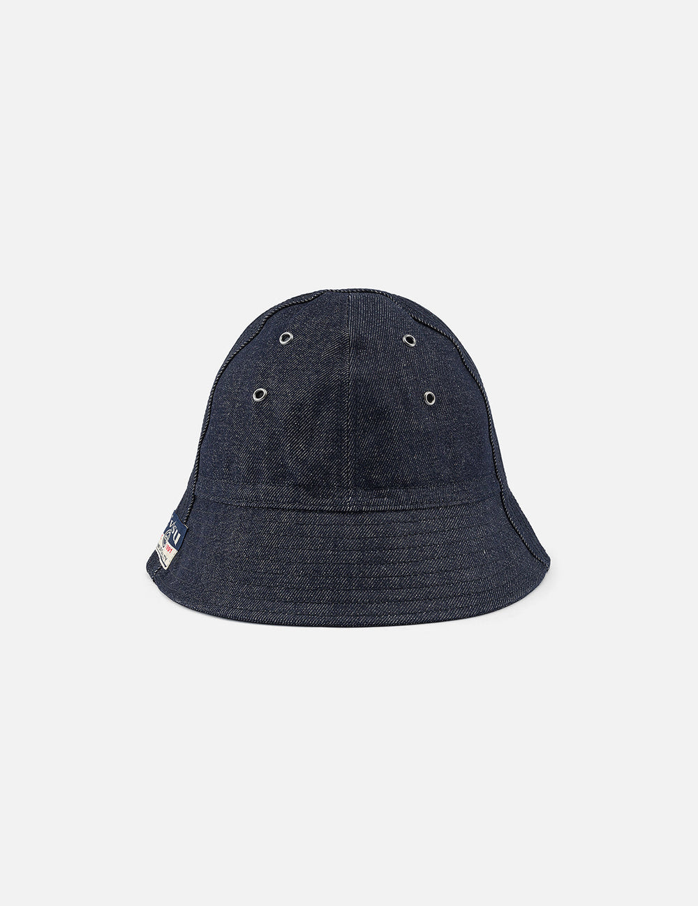 Logo and Seagull Embroidery Denim Bucket Hat – EVISU