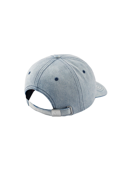 Graffiti Seagull and Logo Print Denim Cap