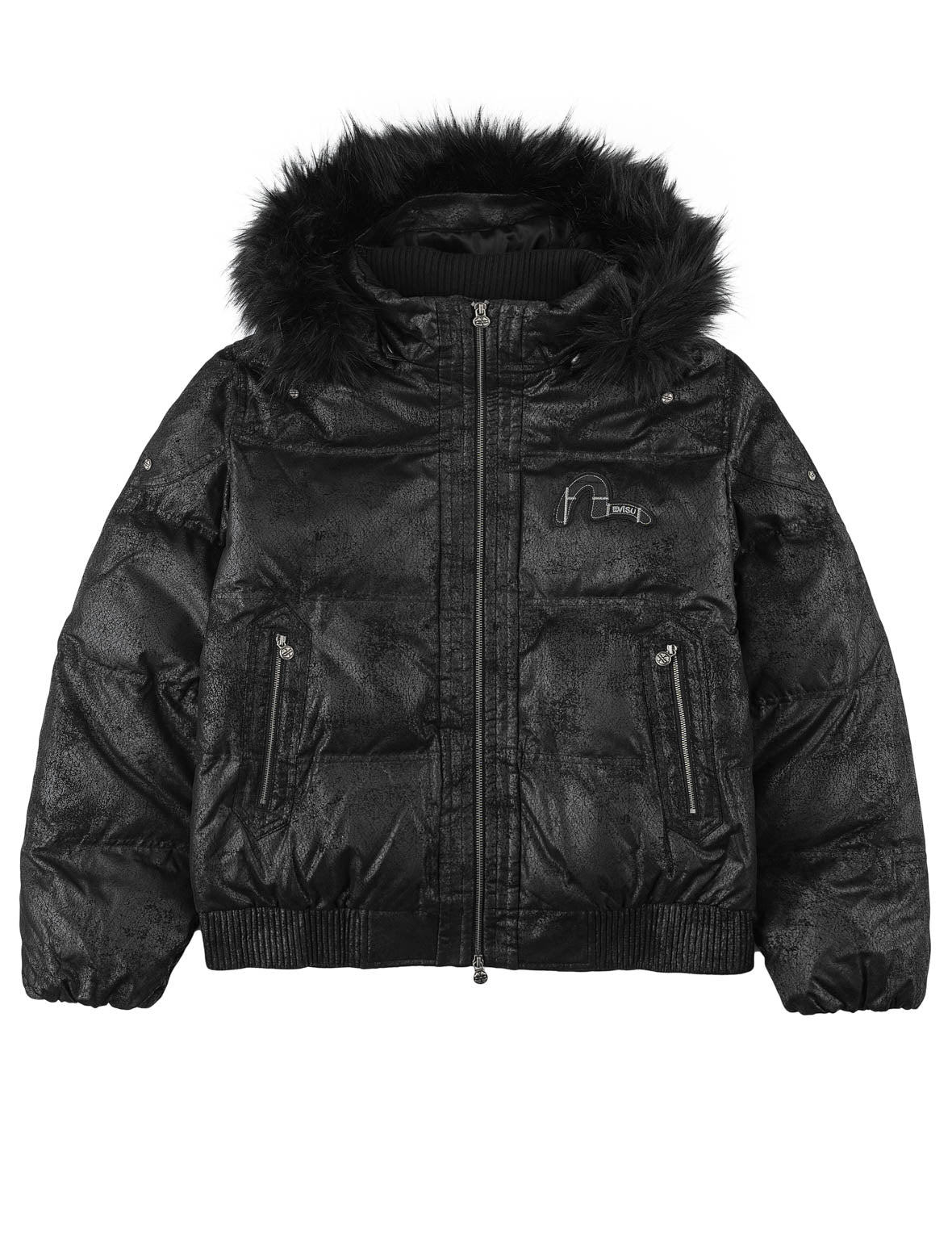 Seagull Badge Detachable Hood Down Jacket
