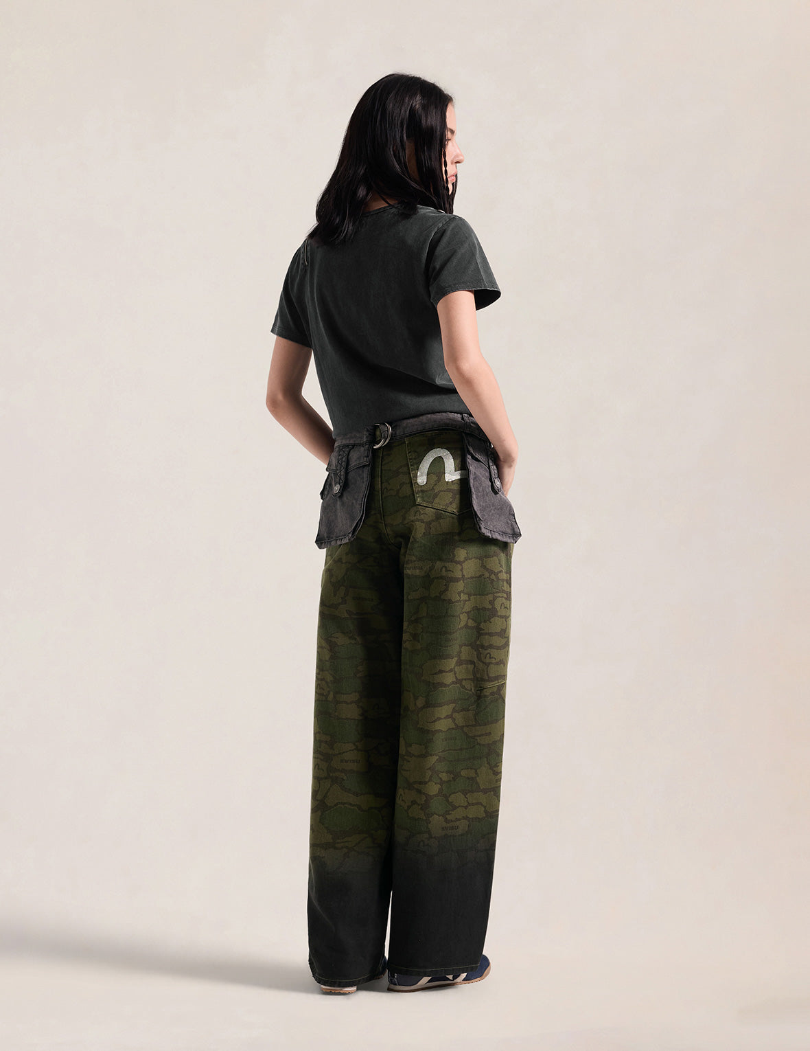 2-in-1 Ishigaki Camouflage Detachable Utility Belt Balloon Fit Cotton Pants