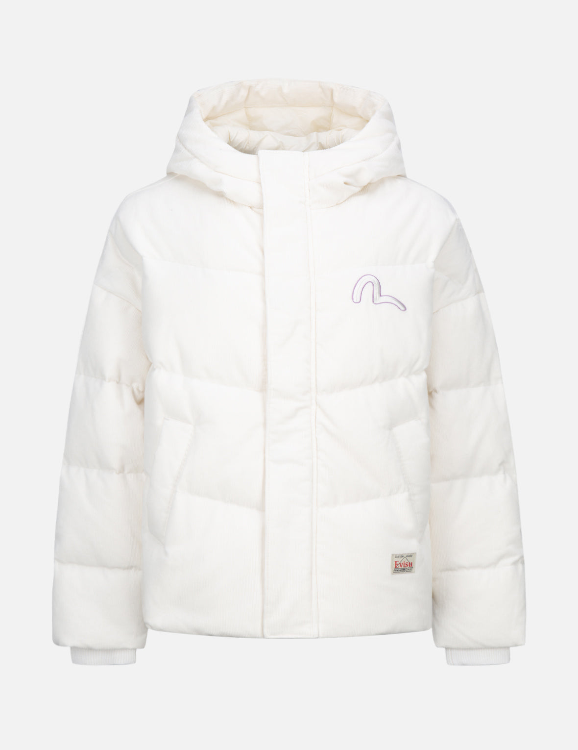 Denim Patchwork Corduroy Down Jacket – EVISU Denim Patchwork Corduroy Down Jacket – EVISU