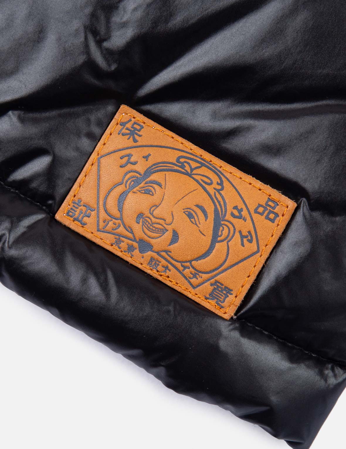 Kamon Embroidered Color Blocking Down Jacket – EVISU Kamon Embroidered Color Blocking Down Jacket – EVISU