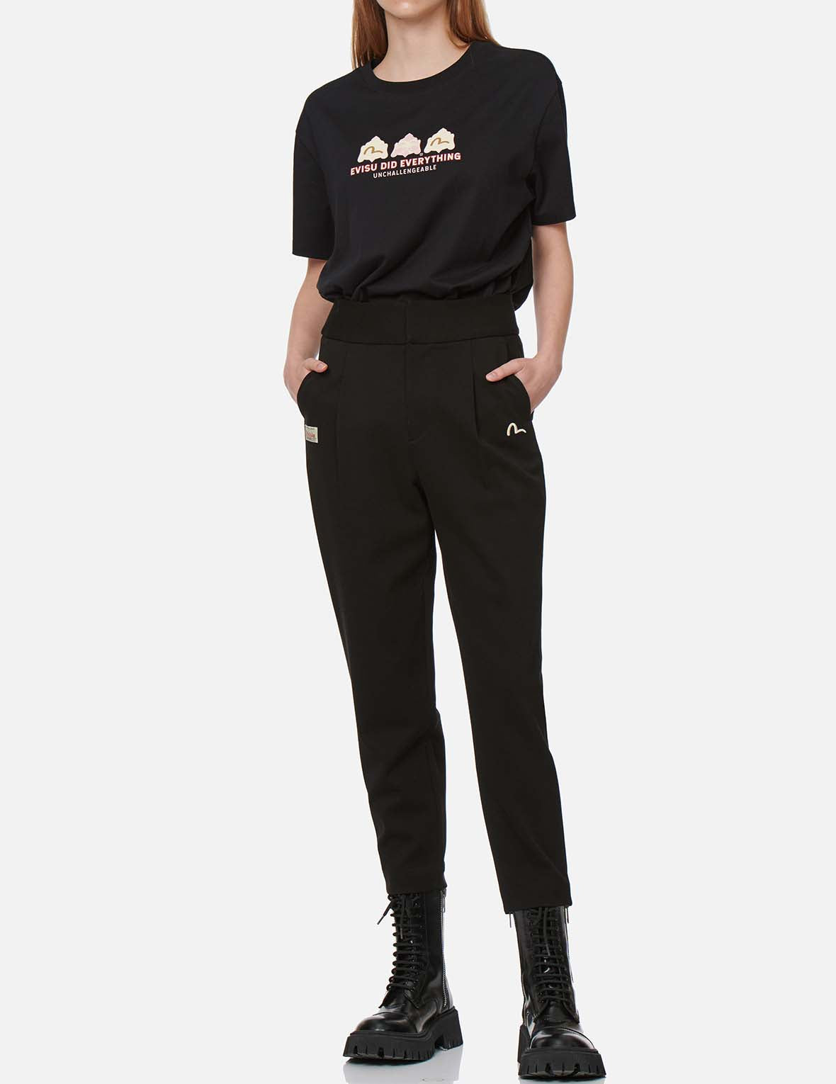 Seagull Embroidered Taper Pants – EVISU