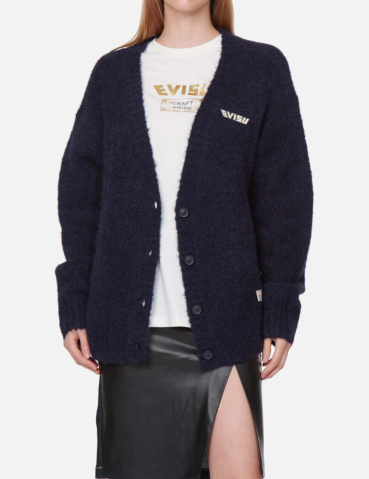 Logo Badge Fluffy Cardigan EVISU