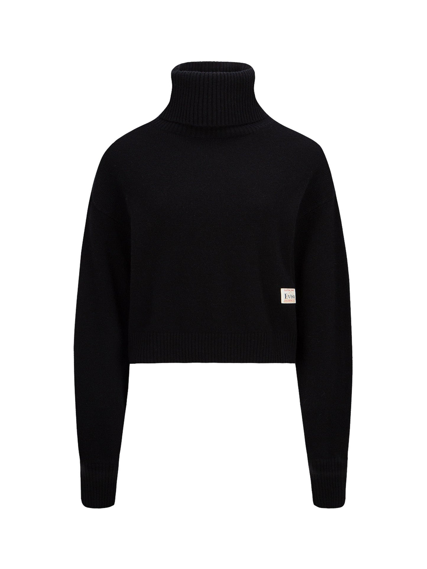 Kamon Embroidery Turtleneck Knitted Pullover