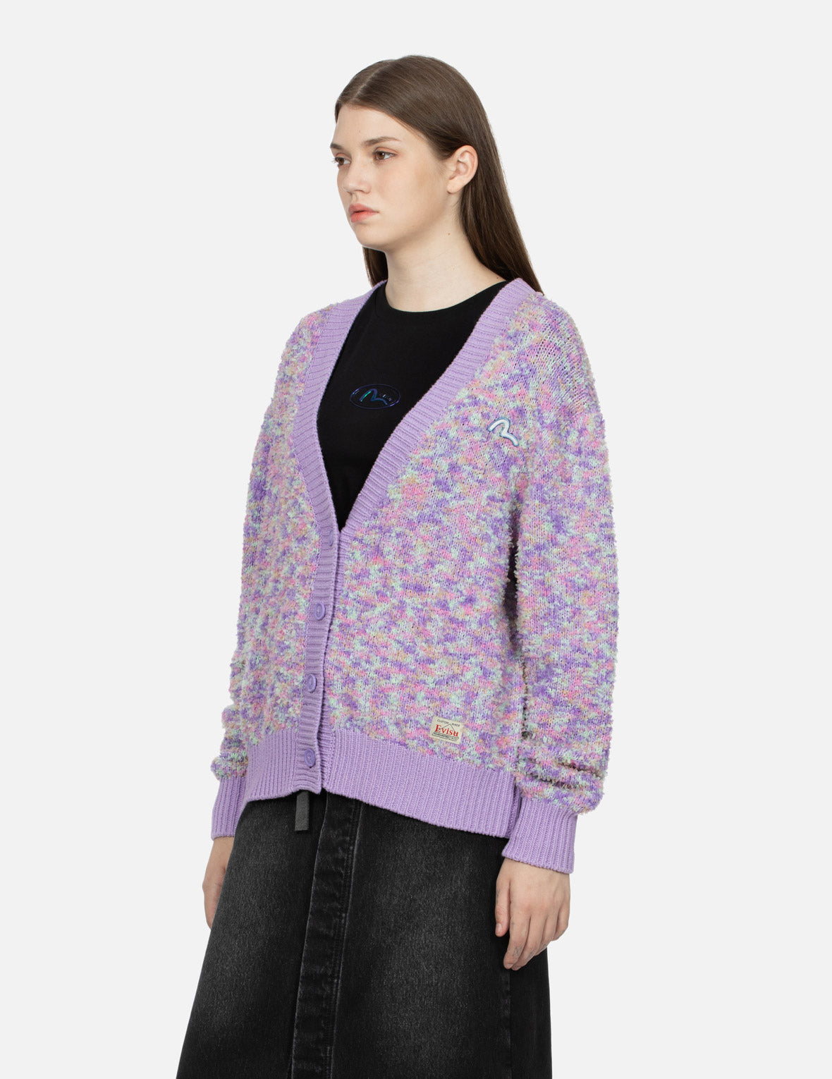 Seagull Embroidery Multi-color Cropped Cardigan – EVISU