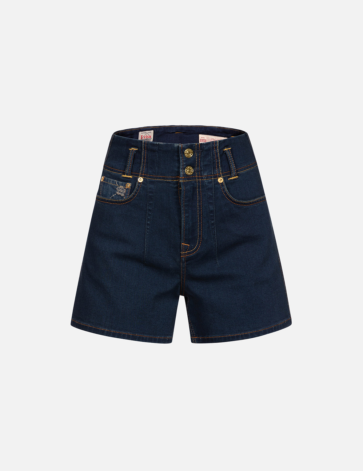 Short Eaphi wave design high waist denim