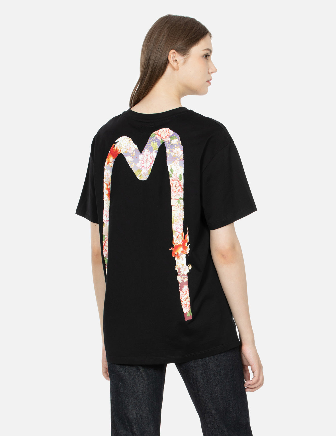 Goldfish and Floral Flow Brushstroke Daicock Print Boyfriend