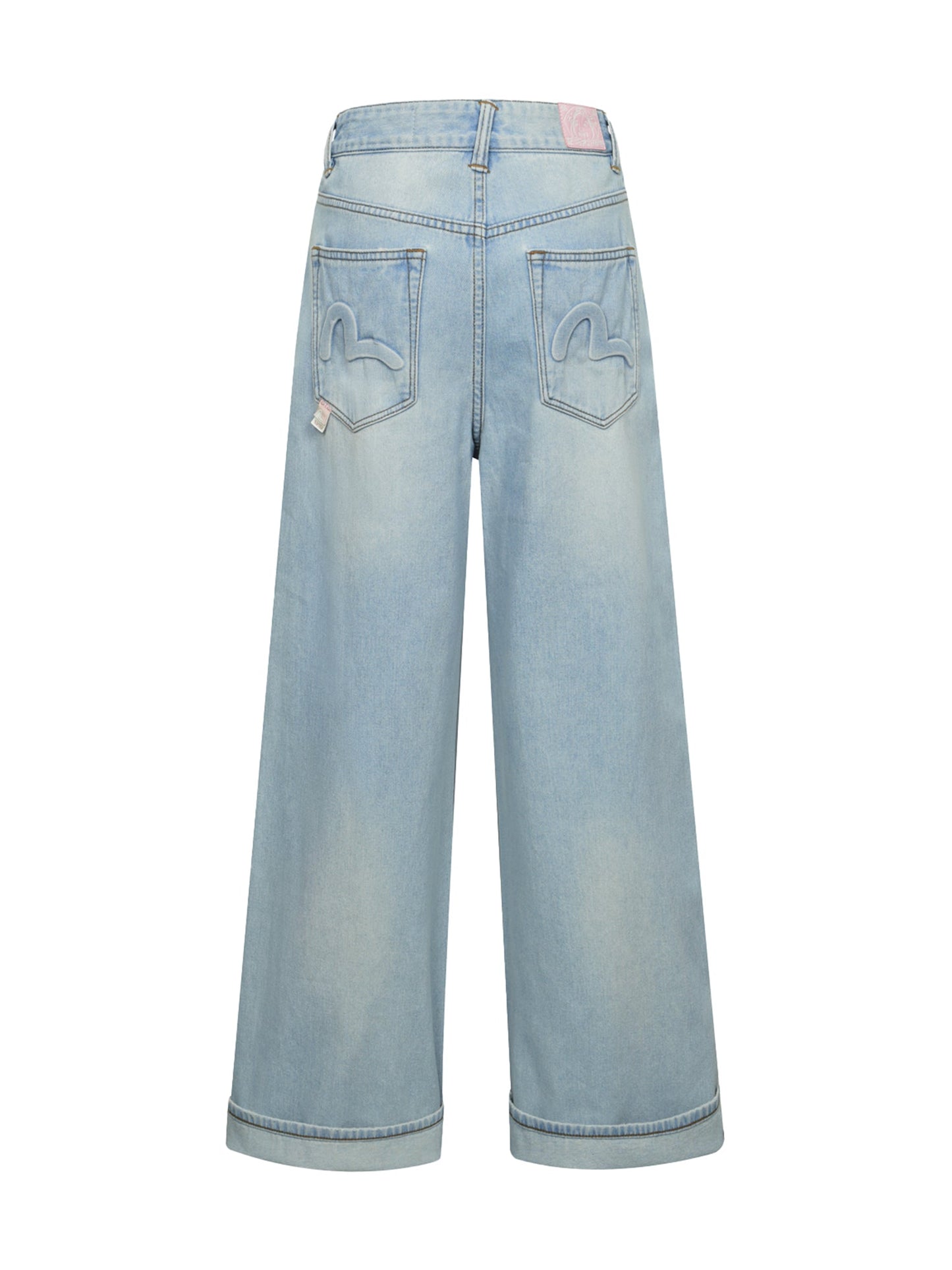 Seagull Embossed Baggy Jeans