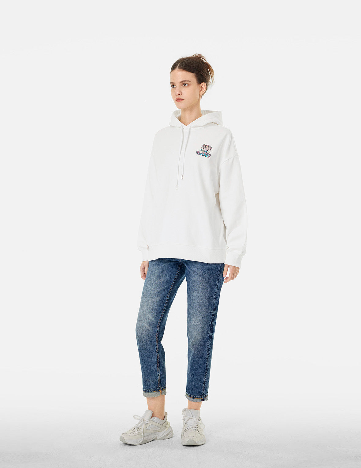 Logo and Fortune Cat Embroidery Oversized Hoodie – EVISU