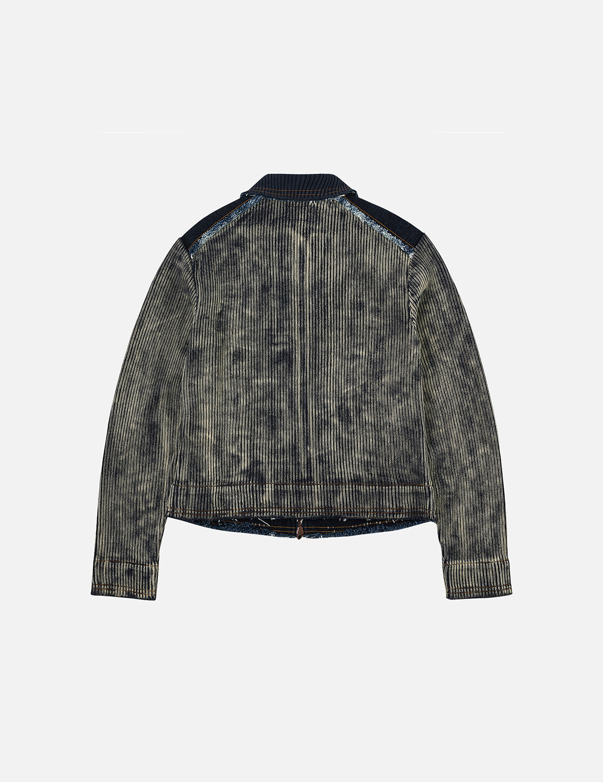 Denim Panelled Fashion Fit Zip-Up Cardigan – EVISU