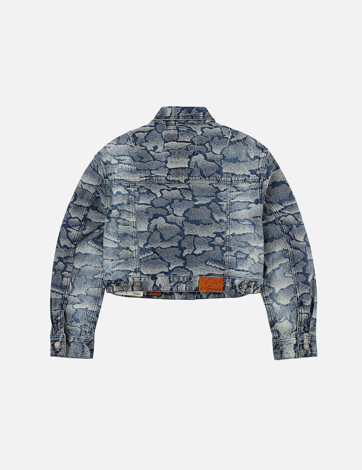 Allover Ishigaki Camouflage Jacquard Fashion Fit Washed Denim Jacket