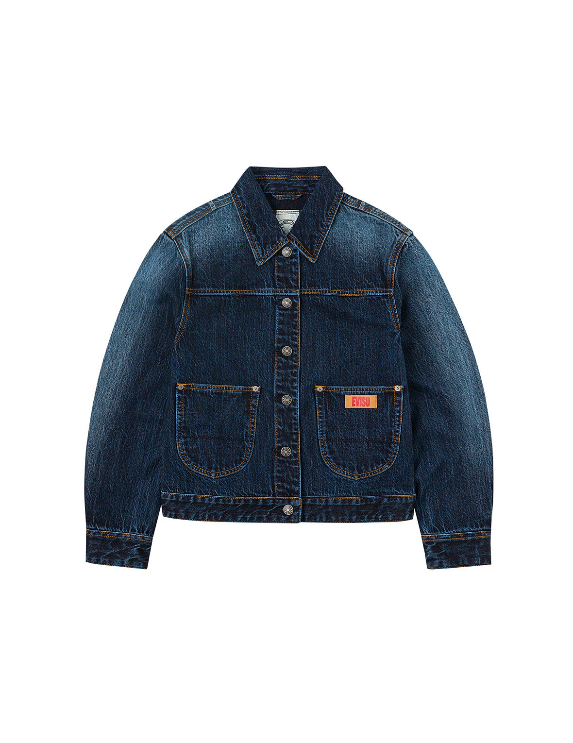 Gradient Print Loose Fit Washed Denim Jacket – EVISU