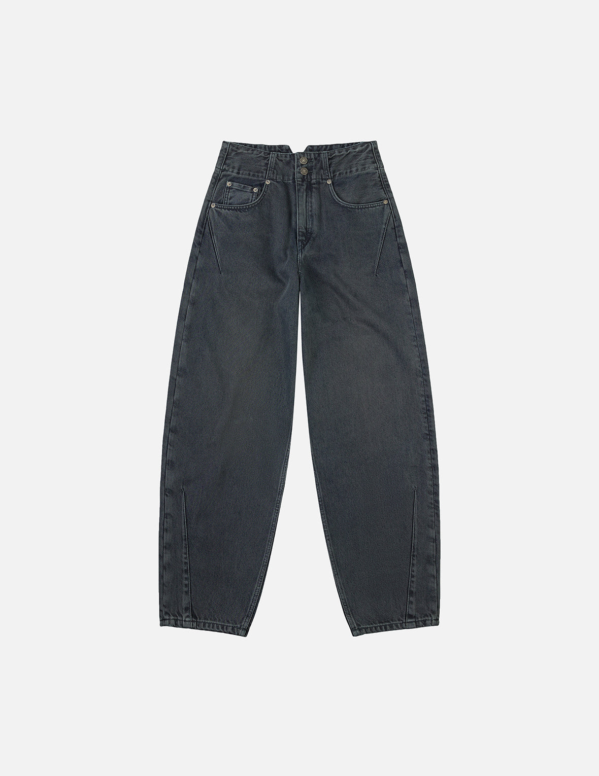 Distressed Kamon Appliqué Embroidery Balloon Fit Jeans – EVISU