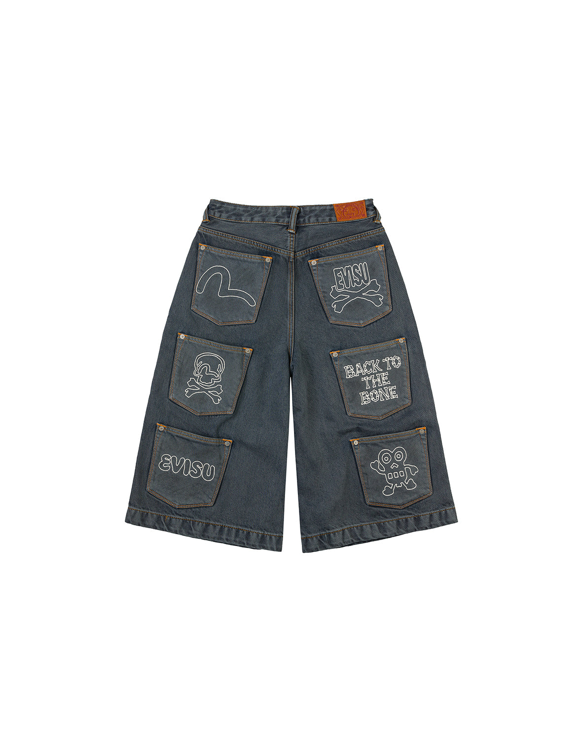 Multi-Pocket with Multi Logos Embroidery Cropped Jeans – EVISU