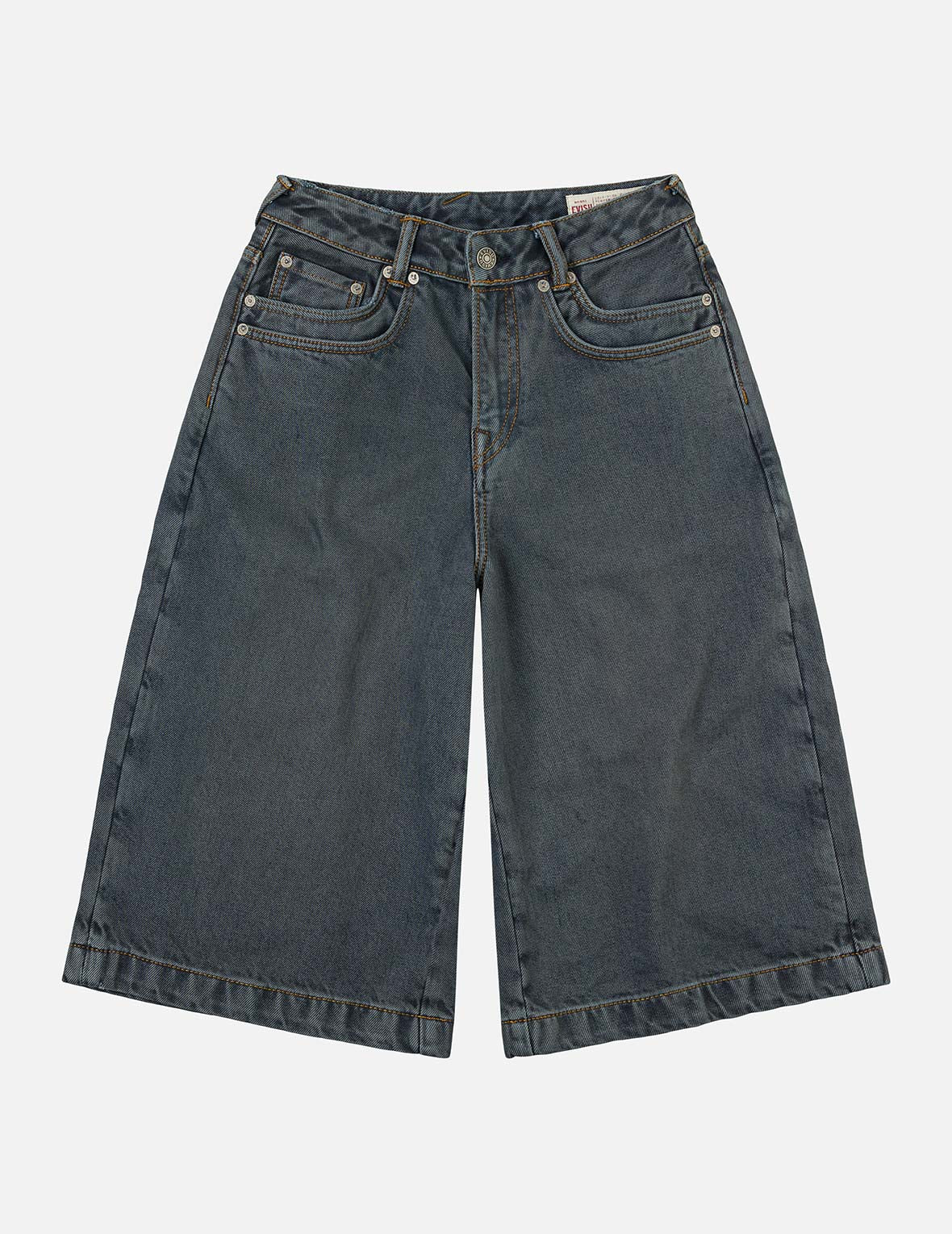Multi-Pocket with Multi Logos Embroidery Cropped Jeans