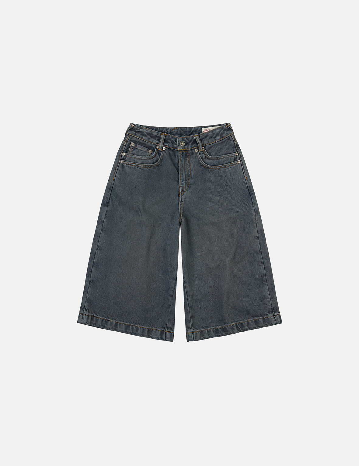 Multi-Pocket with Multi Logos Embroidery Cropped Jeans