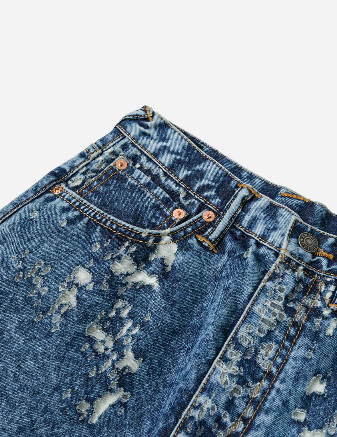 Seagull Embroidery Fashion Fit Burn-Out Fashion Fit Jeans – EVISU