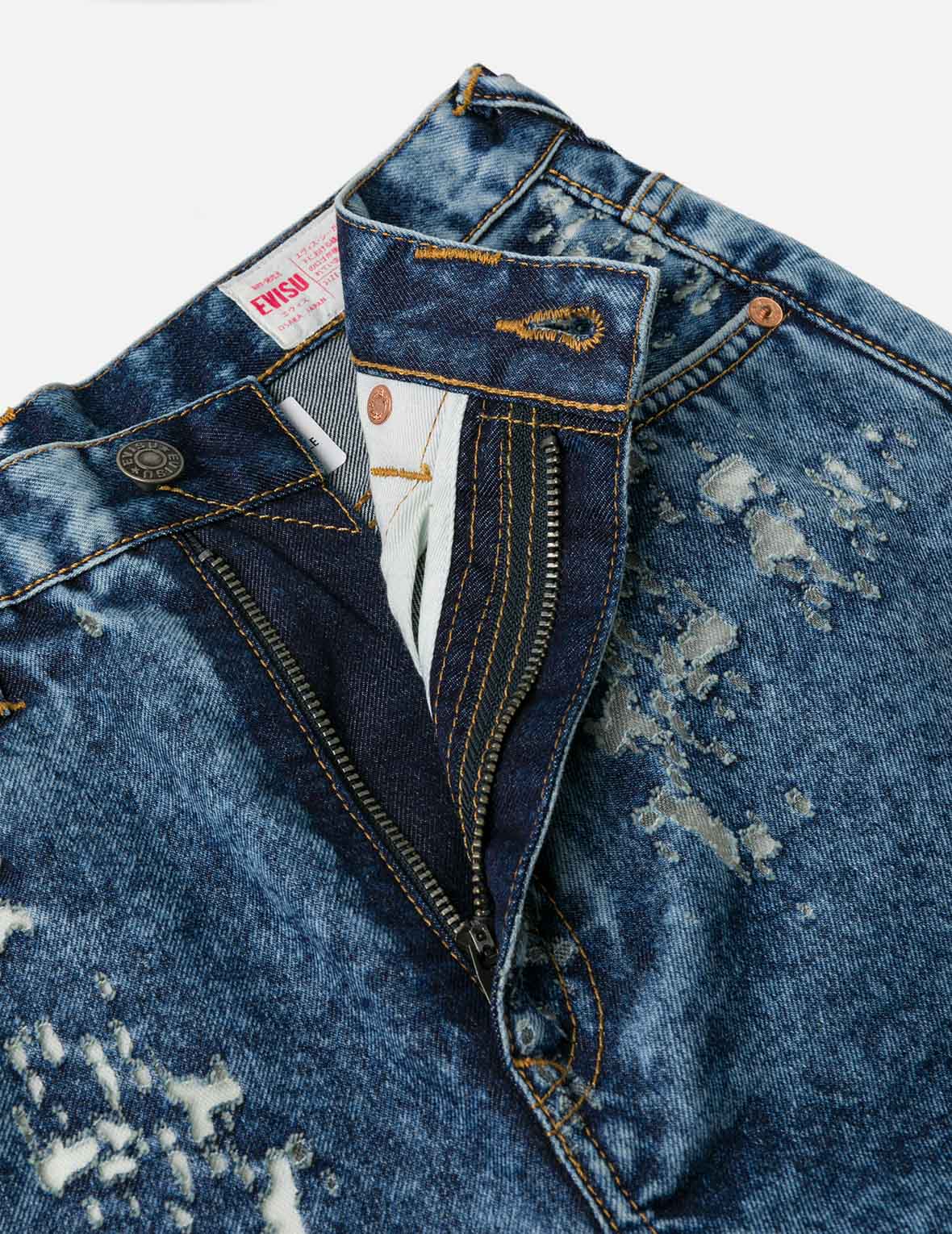 Seagull Embroidery Fashion Fit Burn-Out Fashion Fit Jeans – EVISU