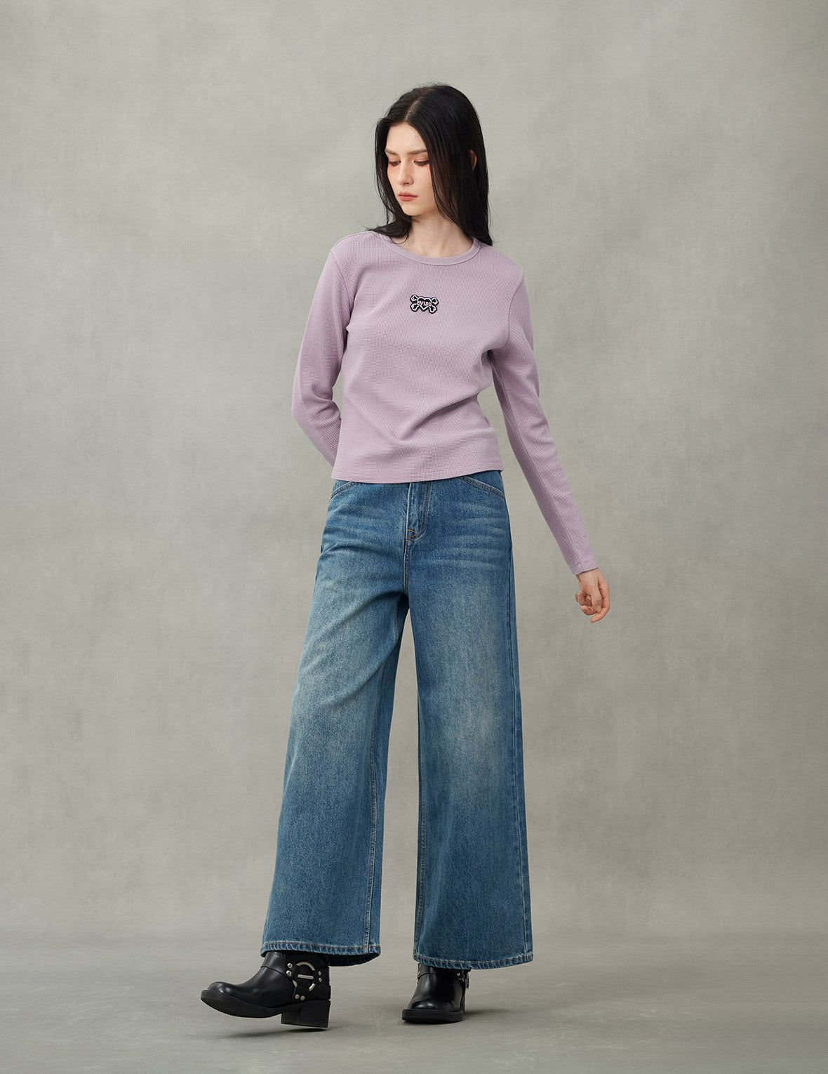 Seagull Print Wide-Leg Jeans – EVISU