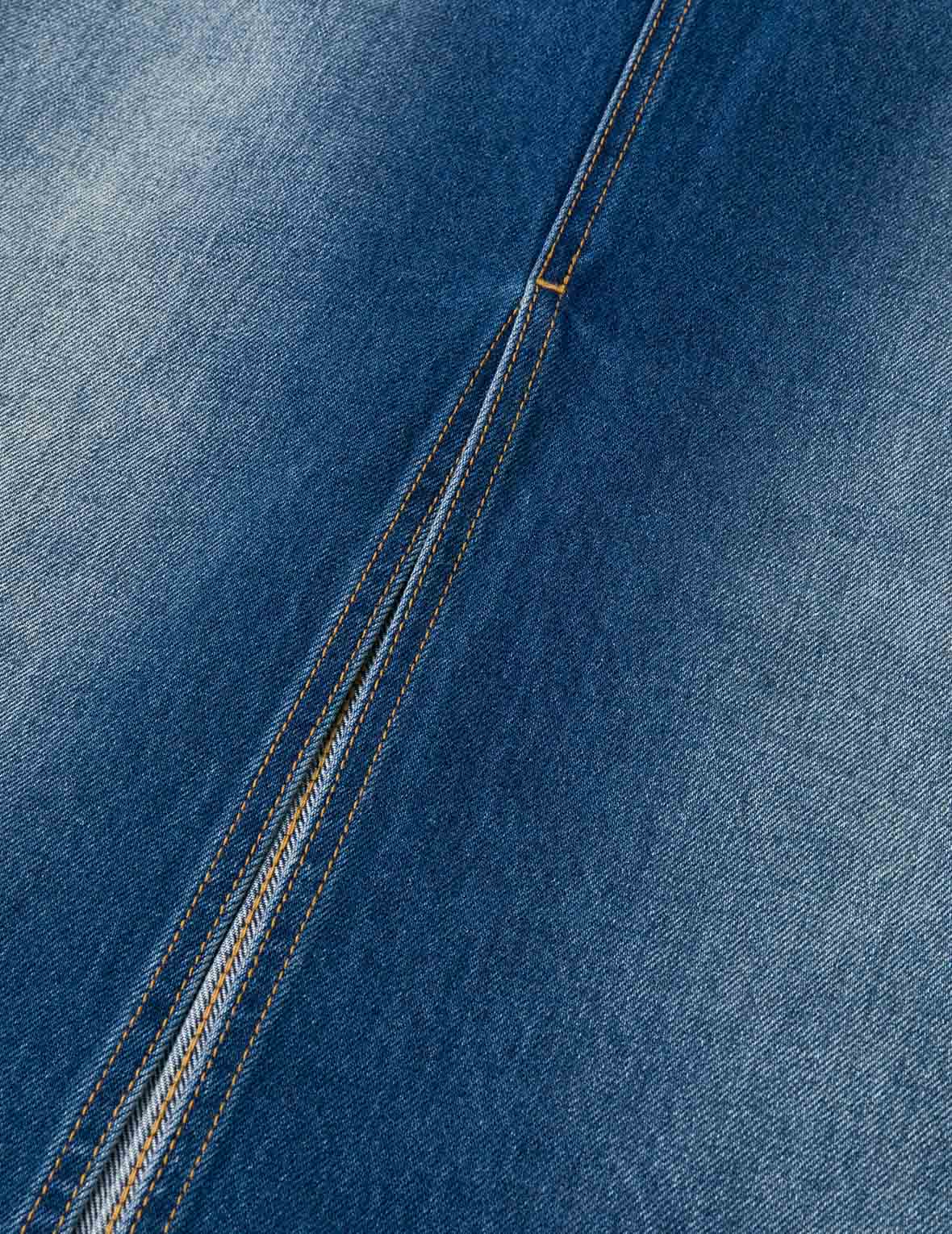 Logo Print Fashion Fit Detachable Denim Skirt