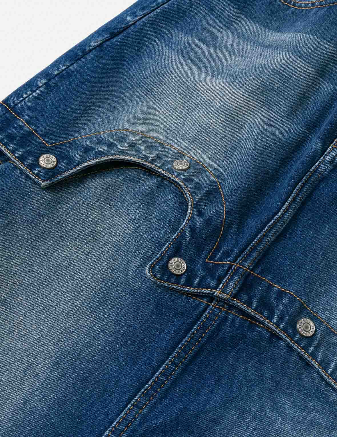 Logo Print Fashion Fit Detachable Denim Skirt