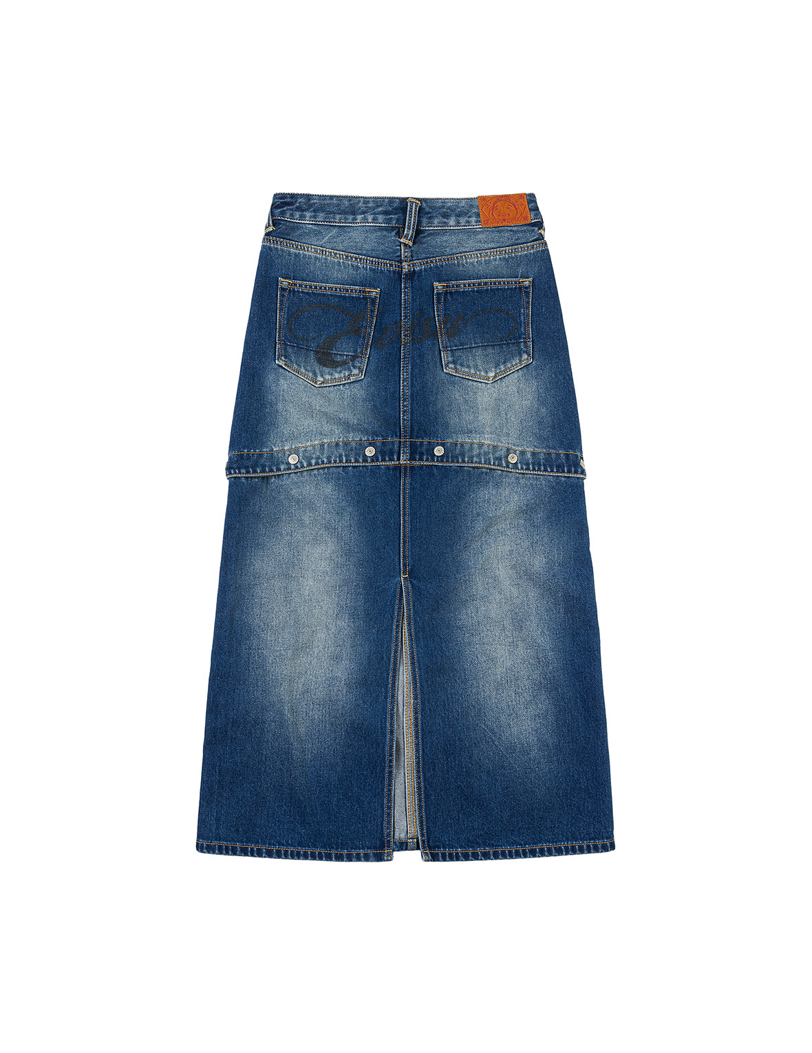 Logo Print Fashion Fit Detachable Denim Skirt