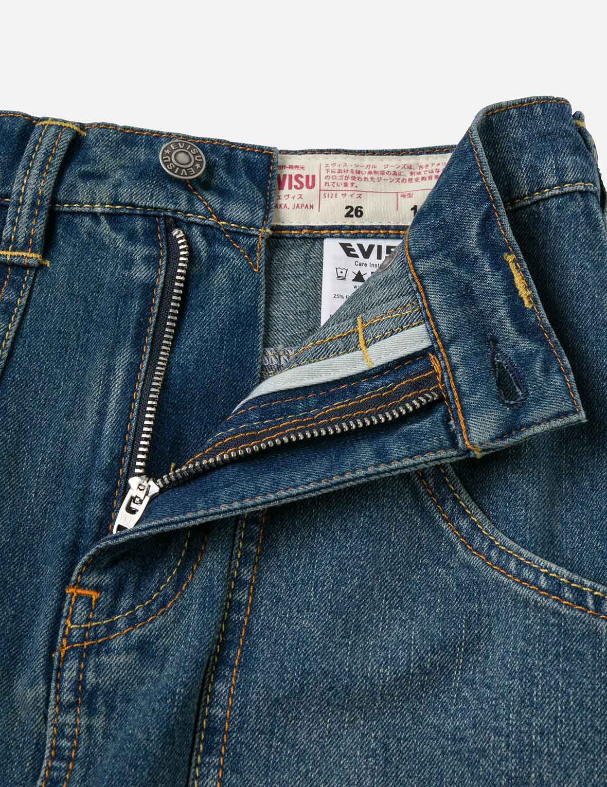 Slogan Print Fashion Fit Washed Denim A-line Skirt