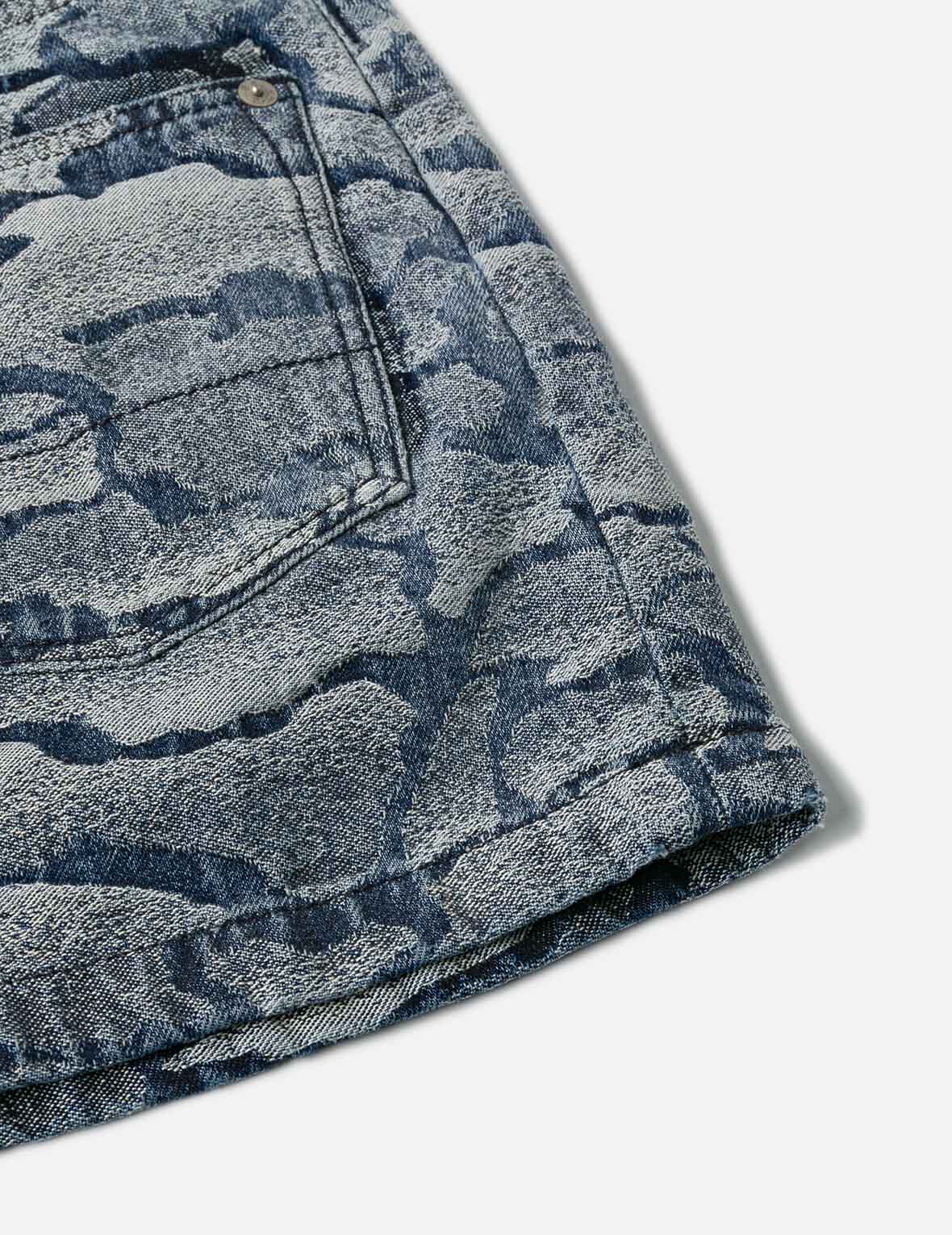 Allover Ishigaki Camouflage Jacquard Fashion Fit Denim Skirt
