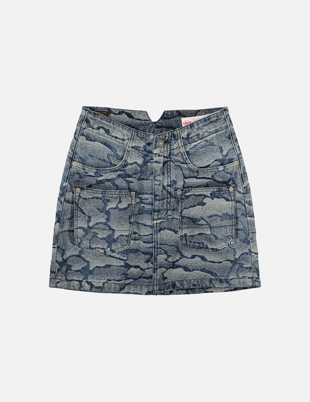 Allover Ishigaki Camouflage Jacquard Fashion Fit Denim Skirt – EVISU