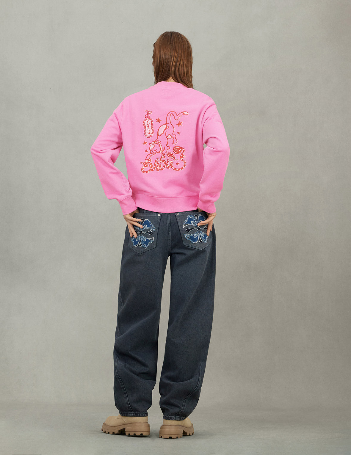 Cat and Logo Embroidery Regular Fit Sweatshirt – EVISU