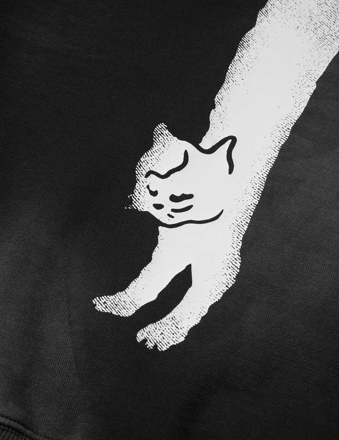Fuzzy Cat Daicock Print Cropped Hoodie