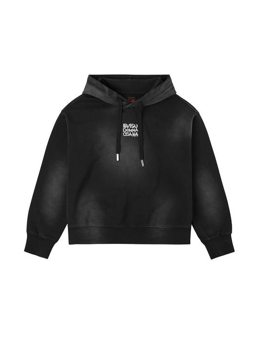 Fuzzy Cat Daicock Print Cropped Hoodie