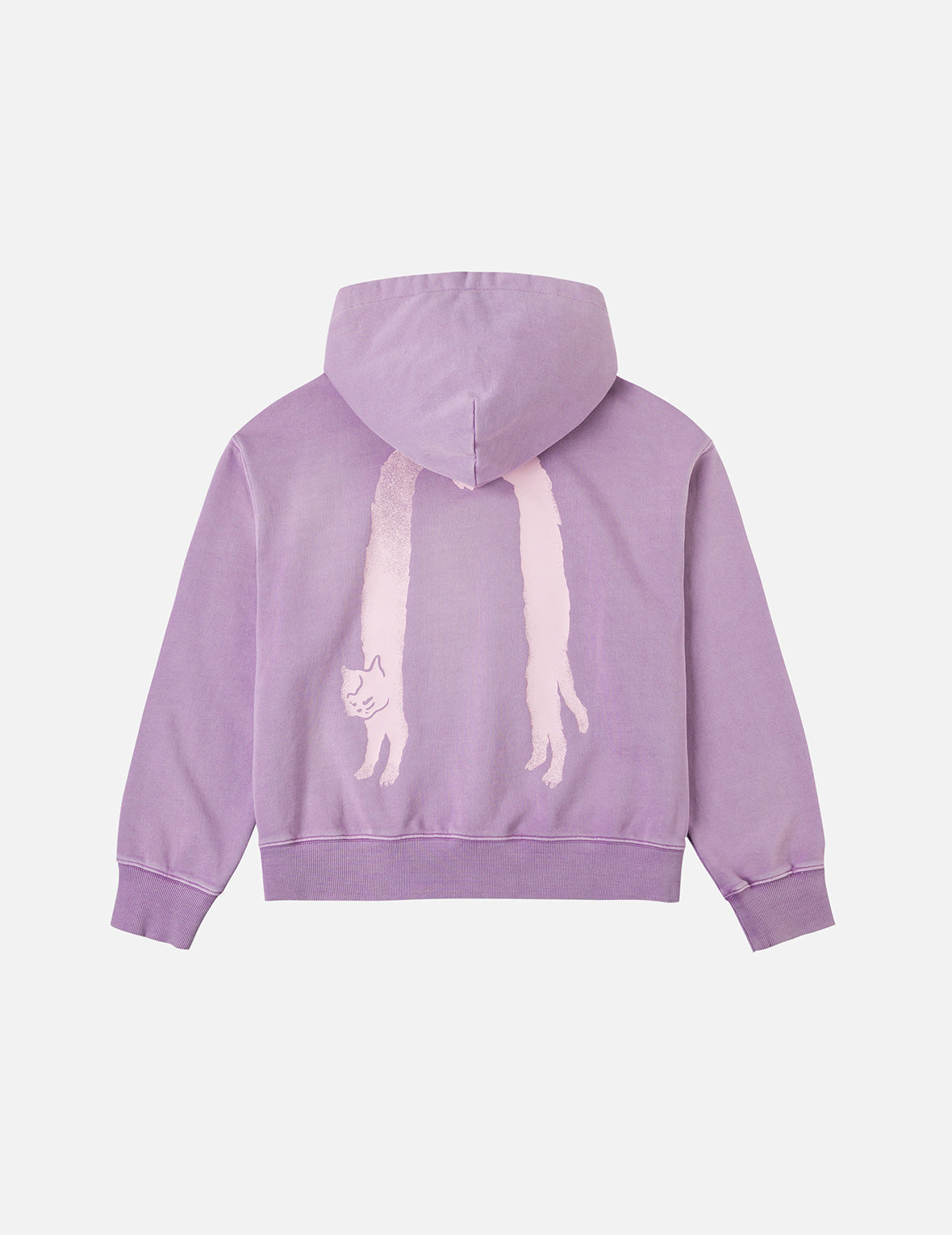 Fuzzy Cat Daicock Print Cropped Hoodie
