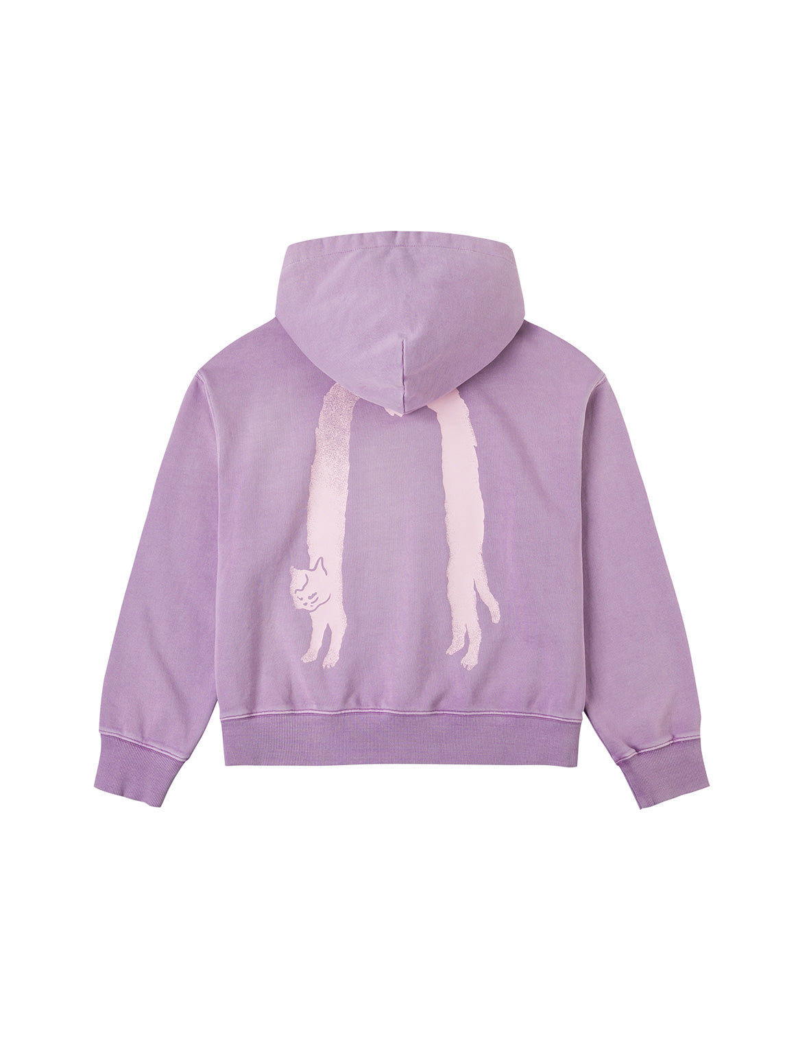 Fuzzy Cat Daicock Print Cropped Hoodie