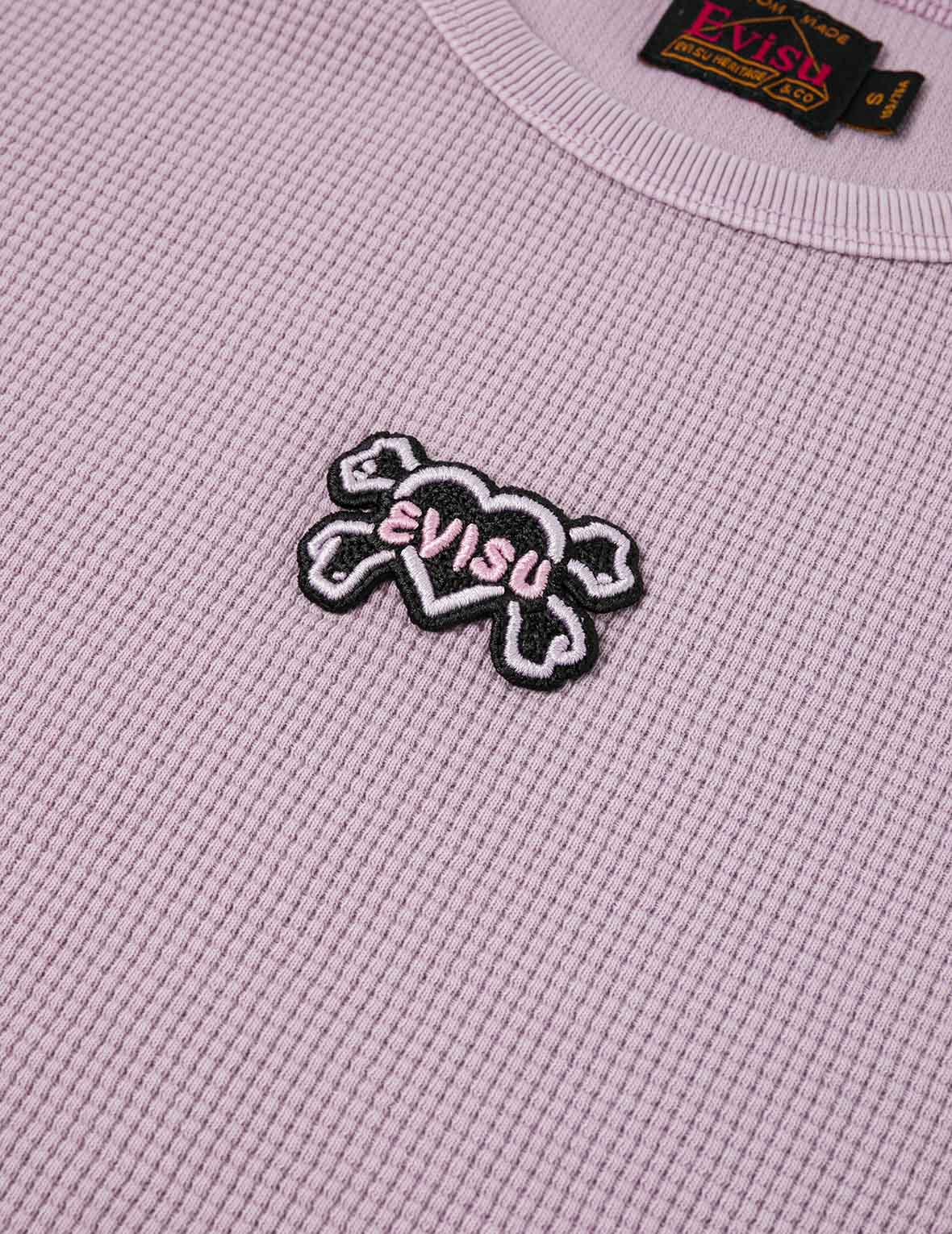 Heart-shaped Skull EVISU Patch Embroidery Fashion Fit Long-sleeve Top