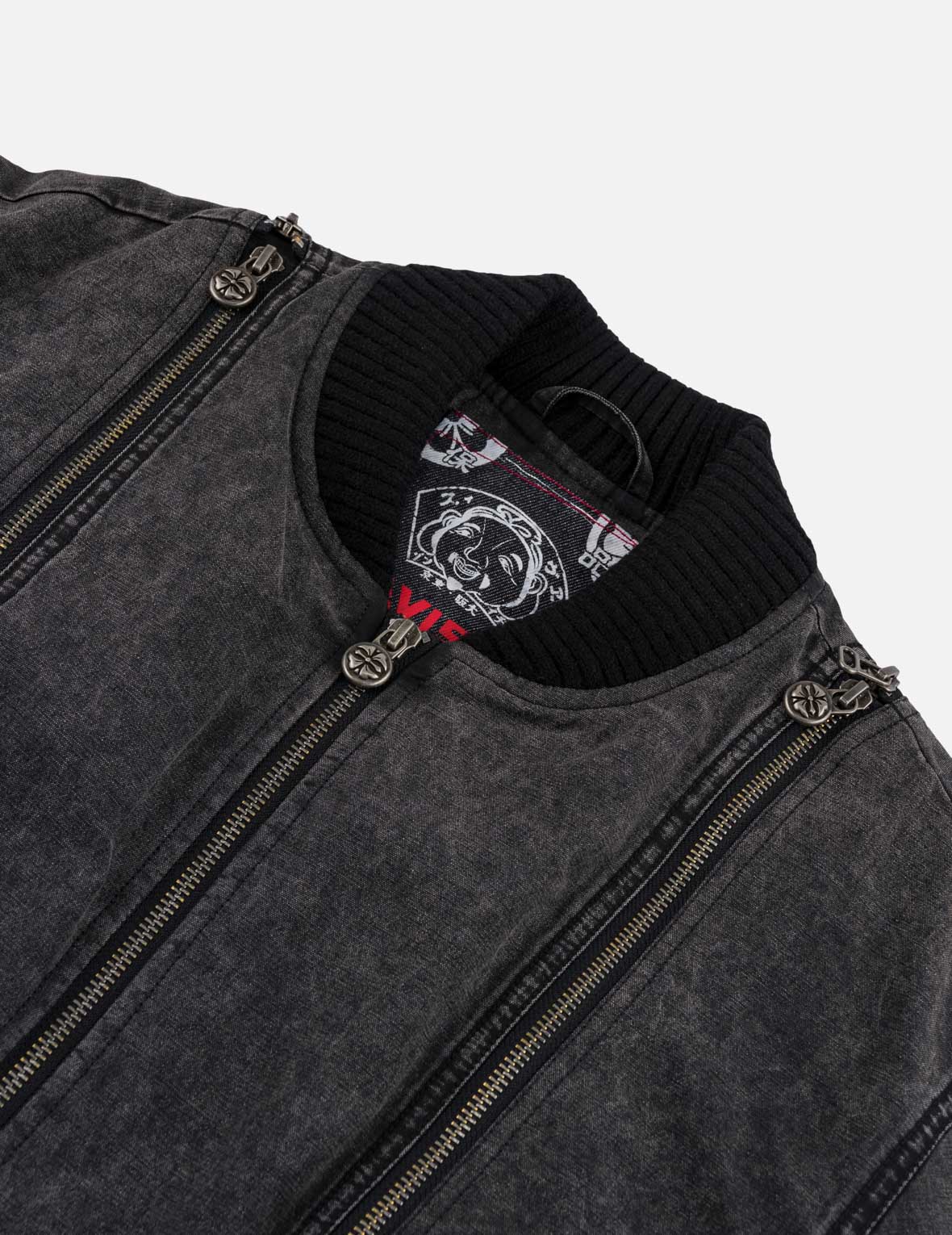 Kamon Studded Detachable Sleeves Jacket