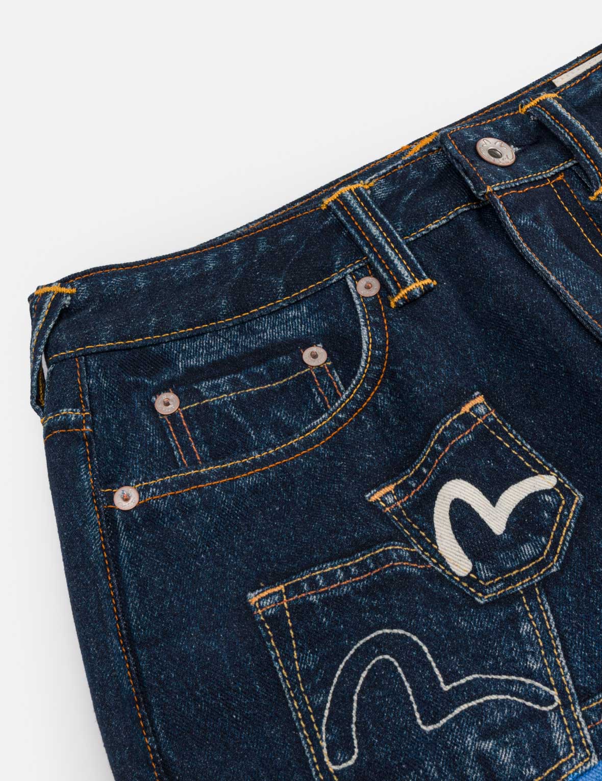 Multi-Pocket Seagull Denim Maxi Skirt
