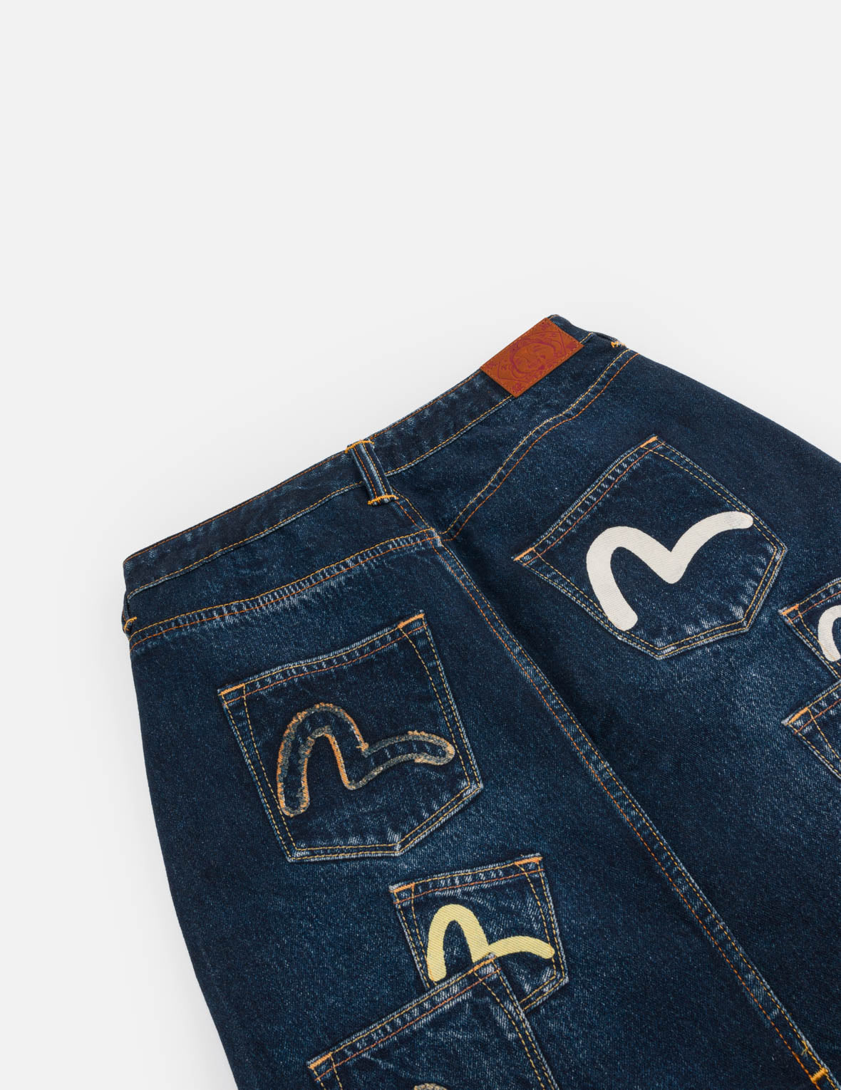 Multi-Pocket Seagull Denim Maxi Skirt