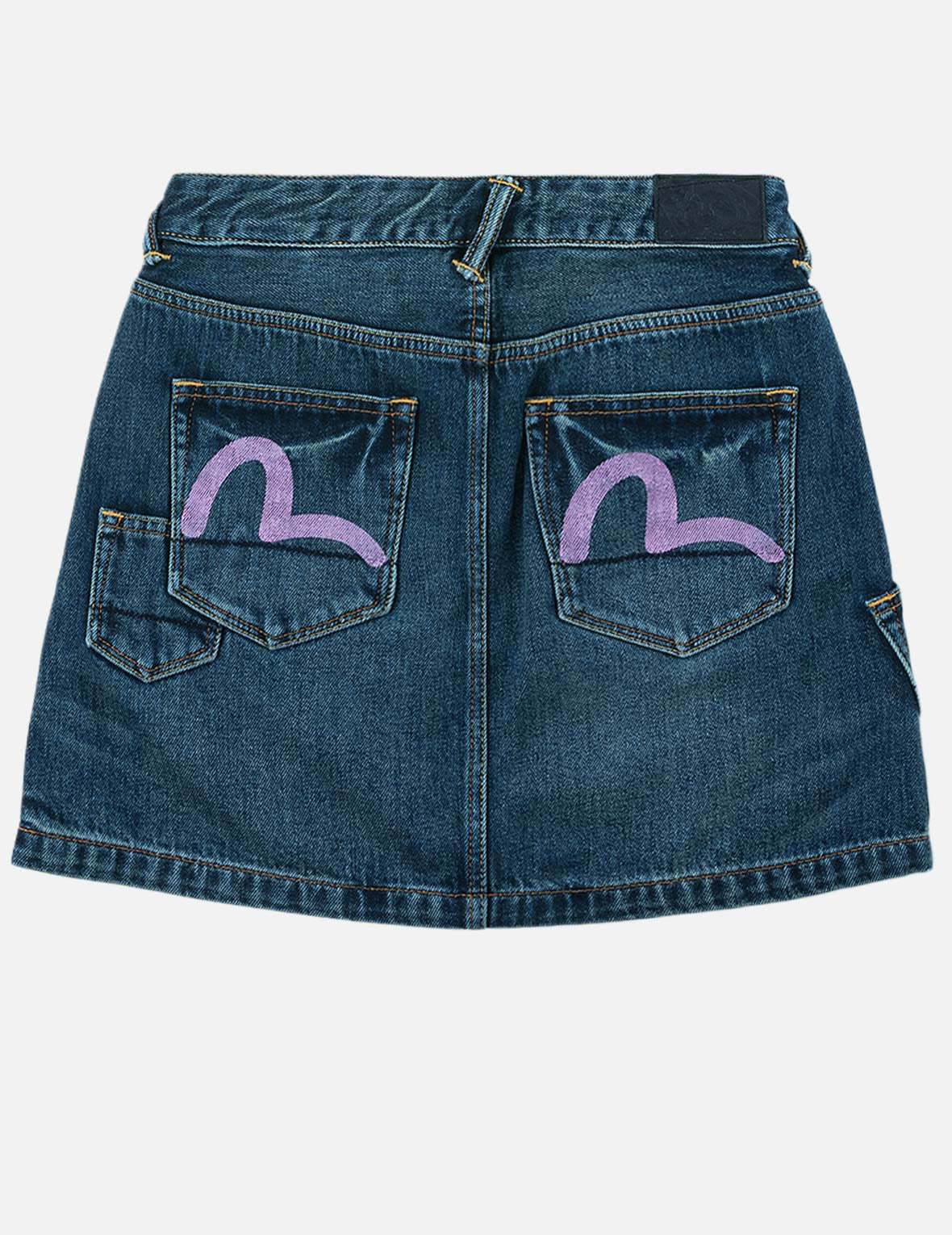 海鸥印花多口袋牛仔短裙