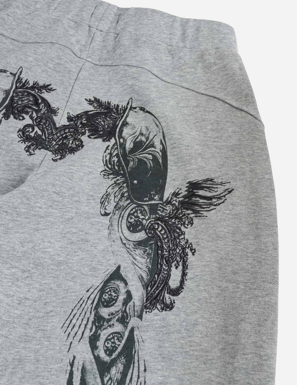 Feather Wing Daicock Print Slogan Embroidered Balloon Fit Sweatpants