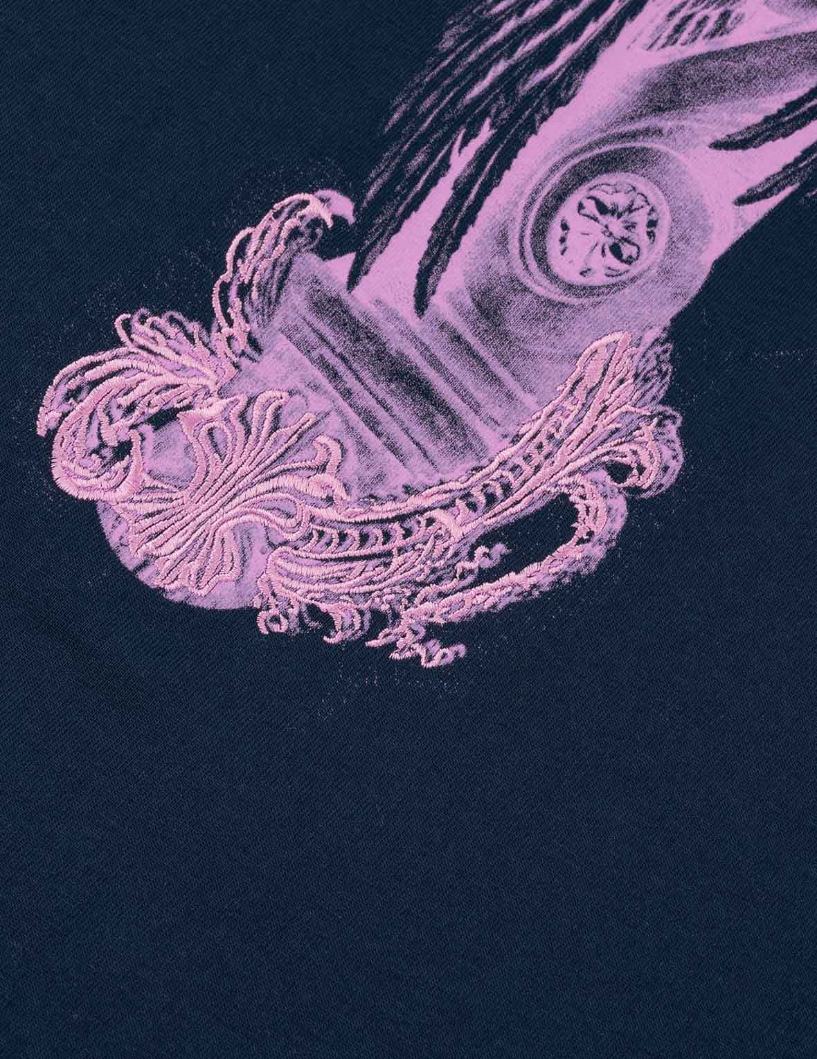 Feather Wing Daicock Print and Embroidered T-Shirt