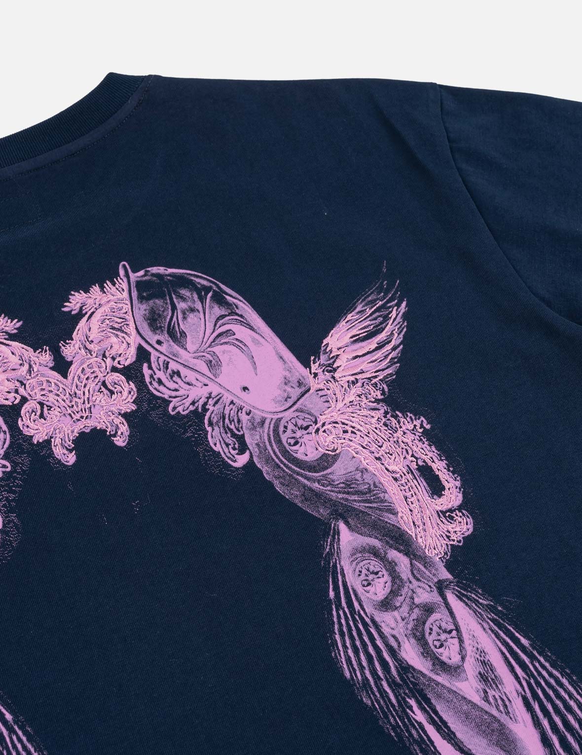 Feather Wing Daicock Print and Embroidered T-Shirt