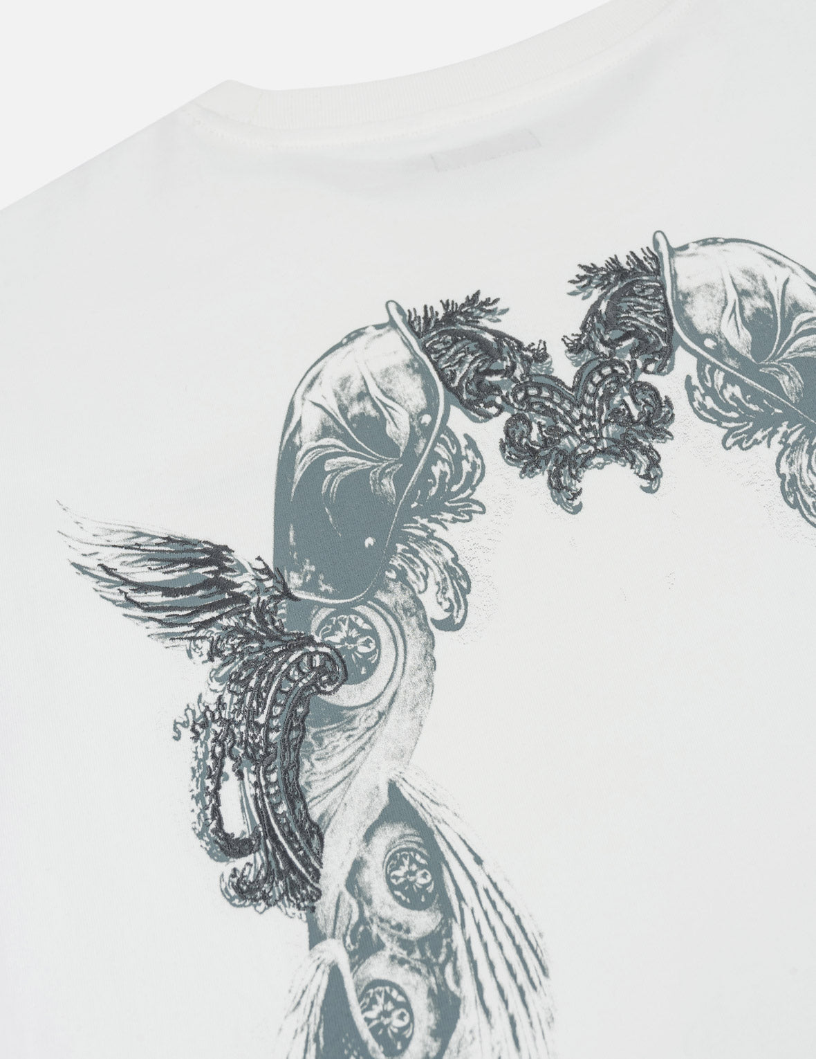 Feather Wing Daicock Print and Embroidered T-Shirt