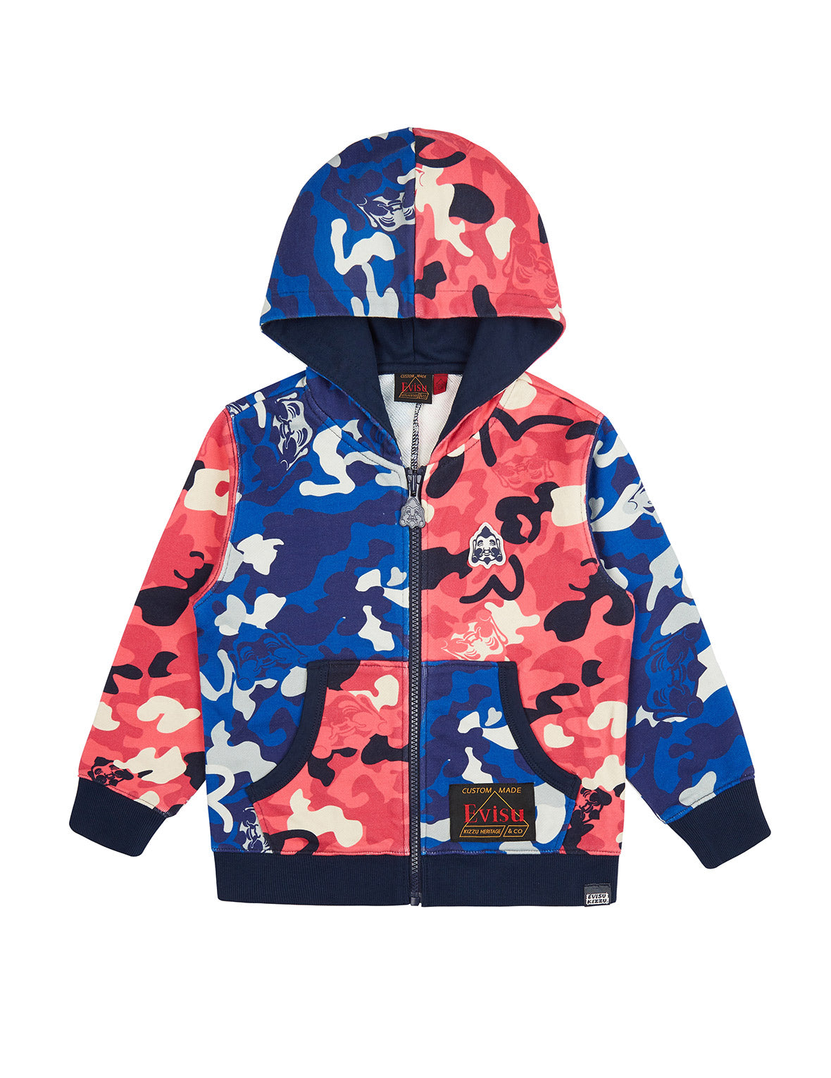 Color Blocking Allover Camouflage Print Zip up Hoodie EVISU