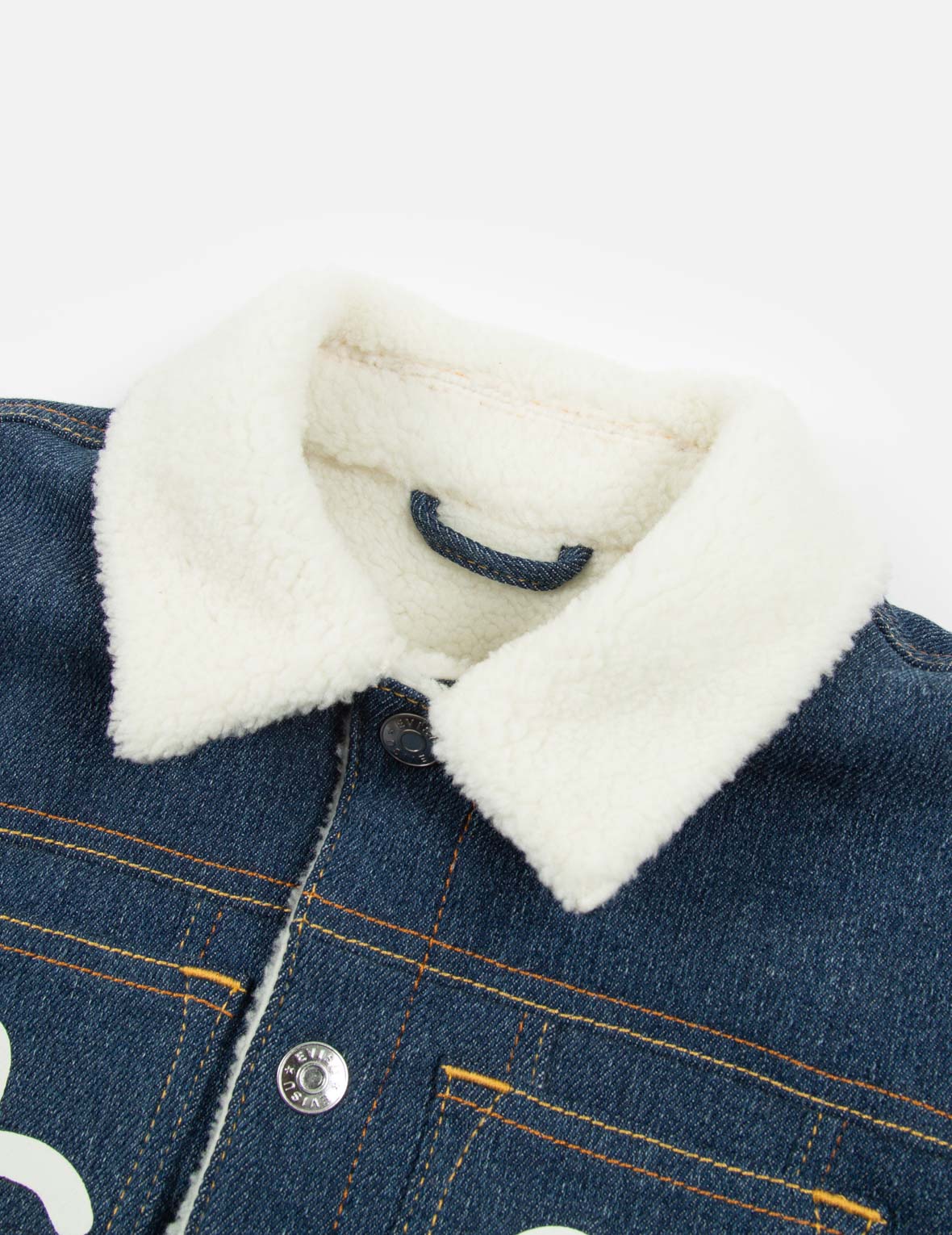 Bear Print Fleece Lined Denim Jacket