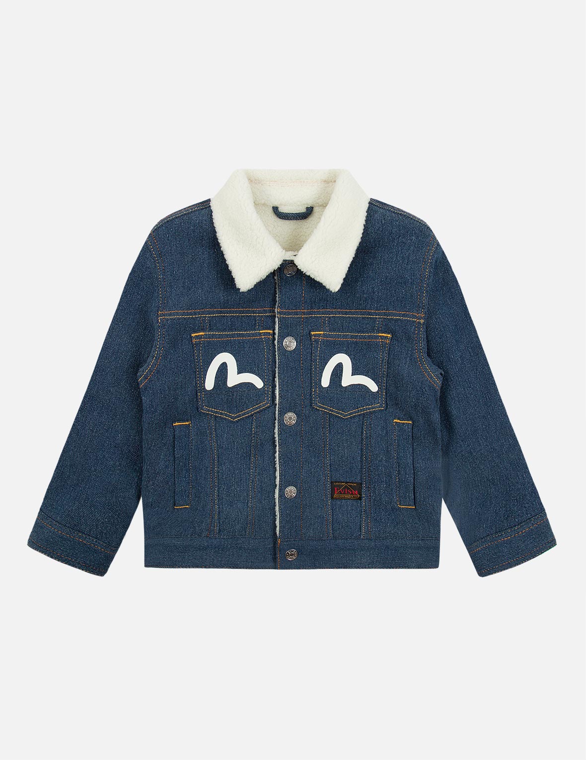 Bear Print Fleece Lined Denim Jacket