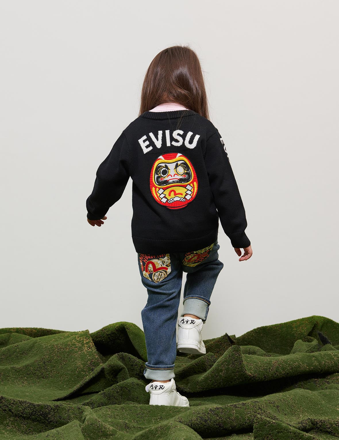 Daruma Appliqué Knitted Cardigan