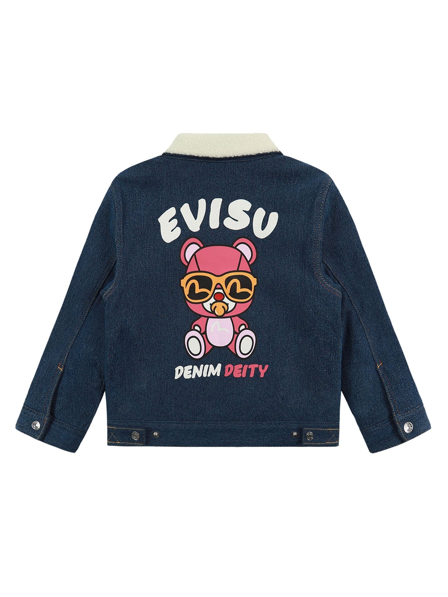 Bear Print Reversible Denim Jacket