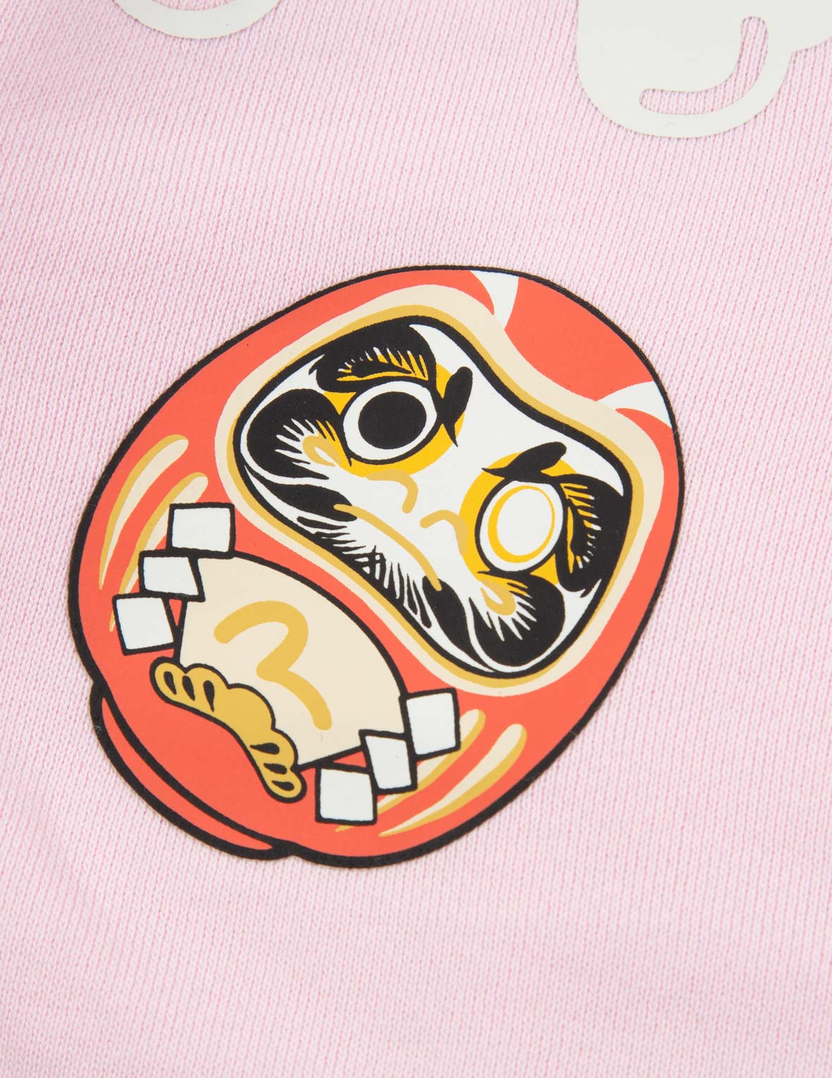 Fortune Cat and Daruma Print Zip-up Hoodie